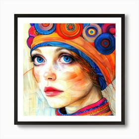 Belle Fille - Colorful Girl Art Print