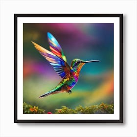 Colorful Hummingbird Art Print