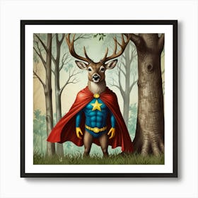 Superhero Deer Art Print