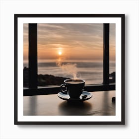 Sea View Morning Coffe Art Print
