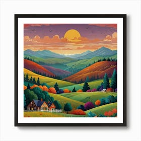 Landscape Painting 4 Art Print