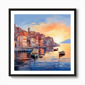 Mediterranean Mirage: Impressionist Seaside 1 Art Print