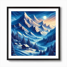 Winter Landscape Painting Art Print