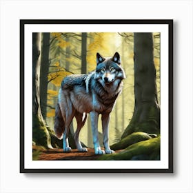 Wolf In The Forest 86 Art Print