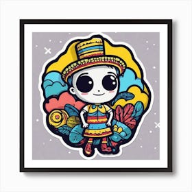 Colombian Festivities Sticker 2d Cute Fantasy Dreamy Vector Illustration 2d Flat Centered By (1) Art Print