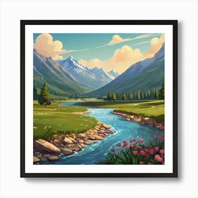 Tranquil Valley Art Print