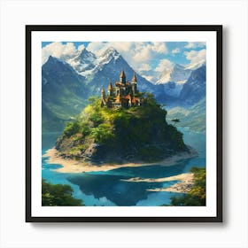 Castle On An Island 2 Art Print