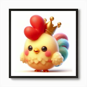 Cute Chicken With Crown 2 Art Print