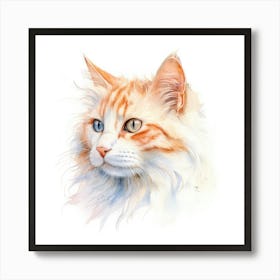 Cymric Cat Portrait 2 Art Print