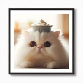 Cute Cat Cream 3 Art Print