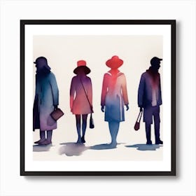 Silhouettes Of People Art Print