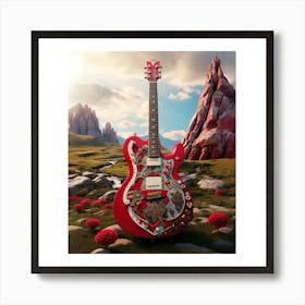 Heartstrings Monarchy: Queen of Hearts Guitar Elegance (31) Art Print