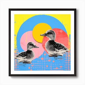 Photographic Duckling Collage Pastel Art Print