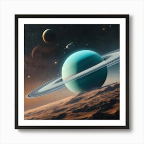 Saturn In Space 3 Art Print
