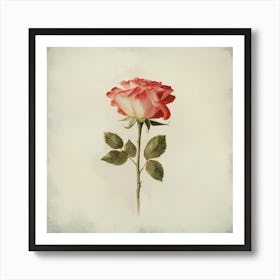 Rose On A Stem 1 Art Print