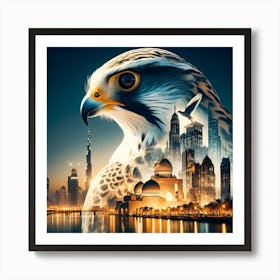 Falcon In Dubai Art Print