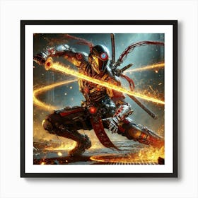 A Highly Detailed Science Fiction Illustration Of Blazing Blade Art Print