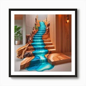 Waterfall Stairway Art Print