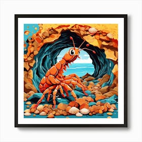 Prawn In The Cave 1 Art Print