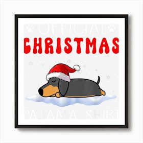 Dachshund Dog Official Christmas Pajama Puppy Funny Xmas Art Print