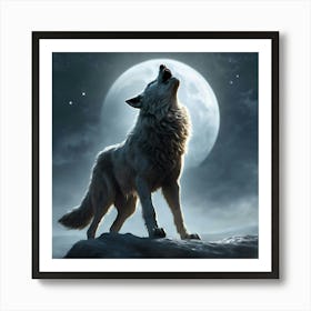 Howling Wolf 1 Art Print