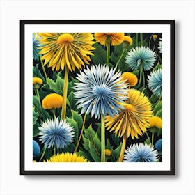 The Art of Wildflowers: Dandelion Whispers Art Print