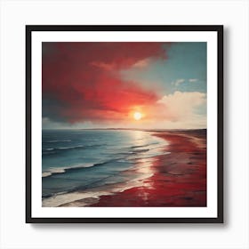 Sunset On The Beach Art Print