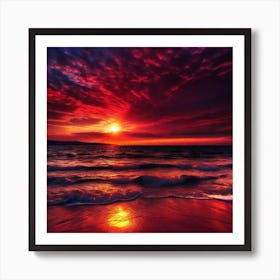 Sunset On The Beach 565 Art Print