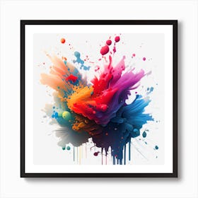 Colorful Paint Splash Art Print