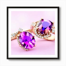 Radiant Hues: A Symphony of Gemstones and Gol Art Print