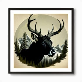 Deer In The Woods Art Print