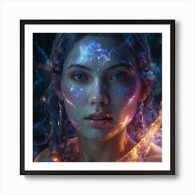 Girl With A Glowing Face Art Print