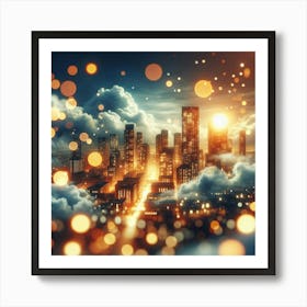 Cityscape At Night 1 Art Print