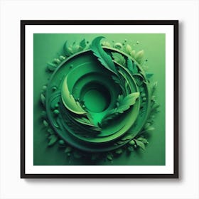 Circle Of Leaves Art Print