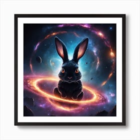 Rabbit In Space Art Print