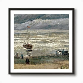 Stormy Day At The Beach Art Print