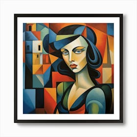 Cubism Portuguese Woman 04 Art Print