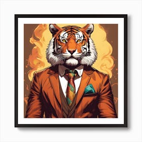 Tiger In A Suit Art Print