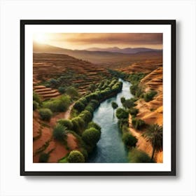 Desert Landscape In Morocco Art Print