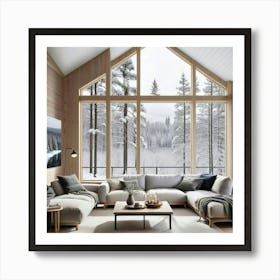Living Room With Large Windows Art Print