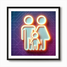 Neon Family Icon 2 Art Print