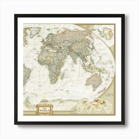 World Map Illustration Country Texture Cartography Travel 2 Art Print