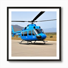 Helicoptero Estacionado En La Carretera Art Print