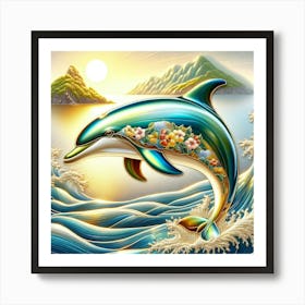 Dolphin In The Ocean 1 Art Print