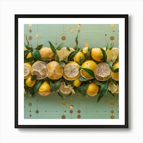 Lemons On A Table Art Print
