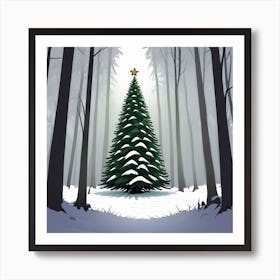 Christmas Tree In The Forest 5 Art Print