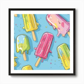 Seamless Pattern With Ice Cream 2 Art Print