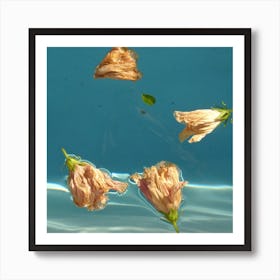 Dead Roses Floating In Water Art Print