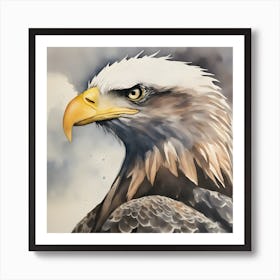 Watercolour Bald Eagle 5 Art Print