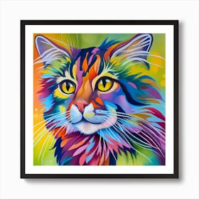 Colorful Cat 2 Art Print